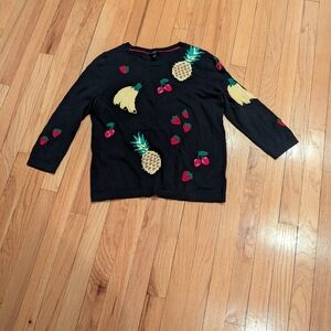 Talbots Fruit Embroidered Sweater Preppy Print